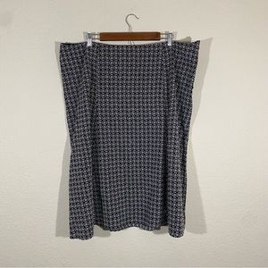Nine West sz:22W Black with White Stitch Pattern Pleated Skirt